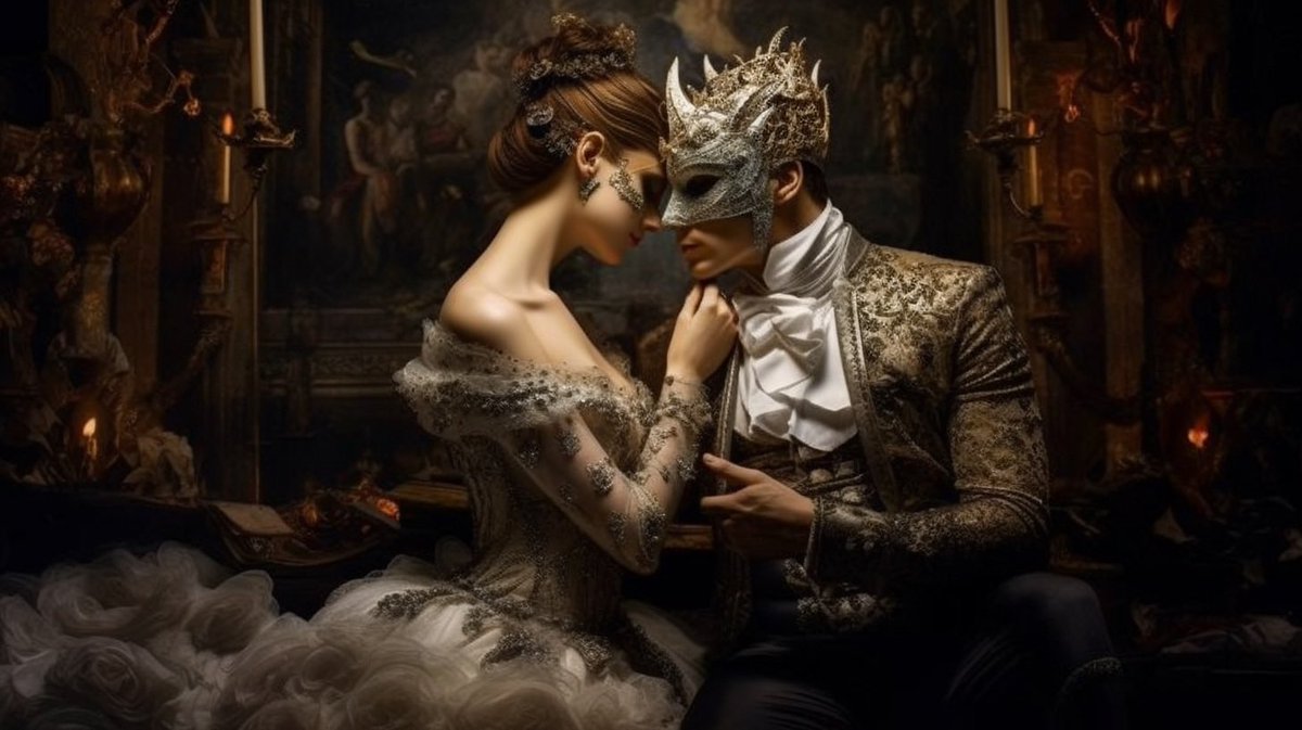 Romanvalent1's tweet photo. The Masquerade #AIart #AIArtwork https://t.co/4k8OSS17L3