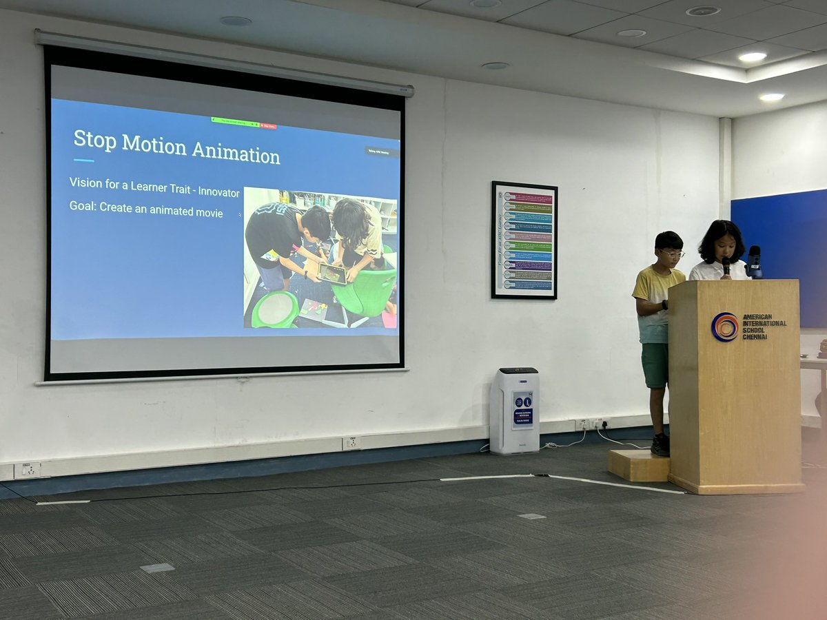 AISCElementary's tweet image. #AISCGrade4 and #AISCGrade5 students presented their Vision Day Project experience at a board meeting! One board member reported that this was the most fun board meeting of the year!  #AISCElementary