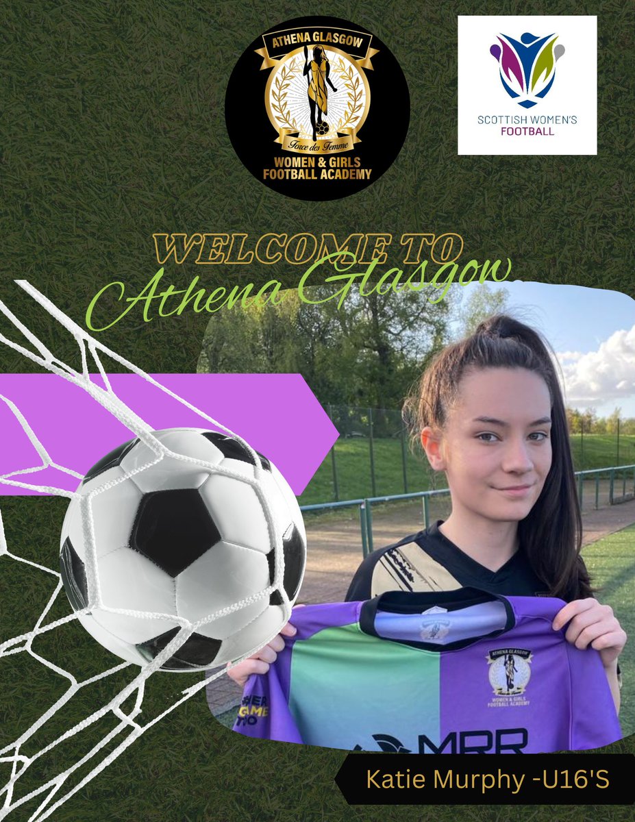 Signing announcement!👀

We are very pleased to announce the signing of Katie Murphy.

A fantastic addition to our U16's squad 💜💚

Welcome to Athena Glasgow Katie and Family.