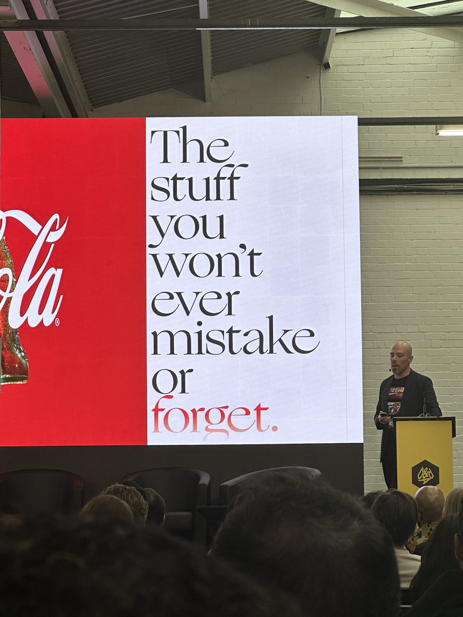 Coca-Cola’s four ingredients of iconic design: Instantly recognisable. Legible as a shorthand. Transcends its subject. Permanently changes our understanding and perception. <a href="/CocaCola/">Coca-Cola</a>’s Rapha Abreu <a href="/dandad/">D&AD</a>