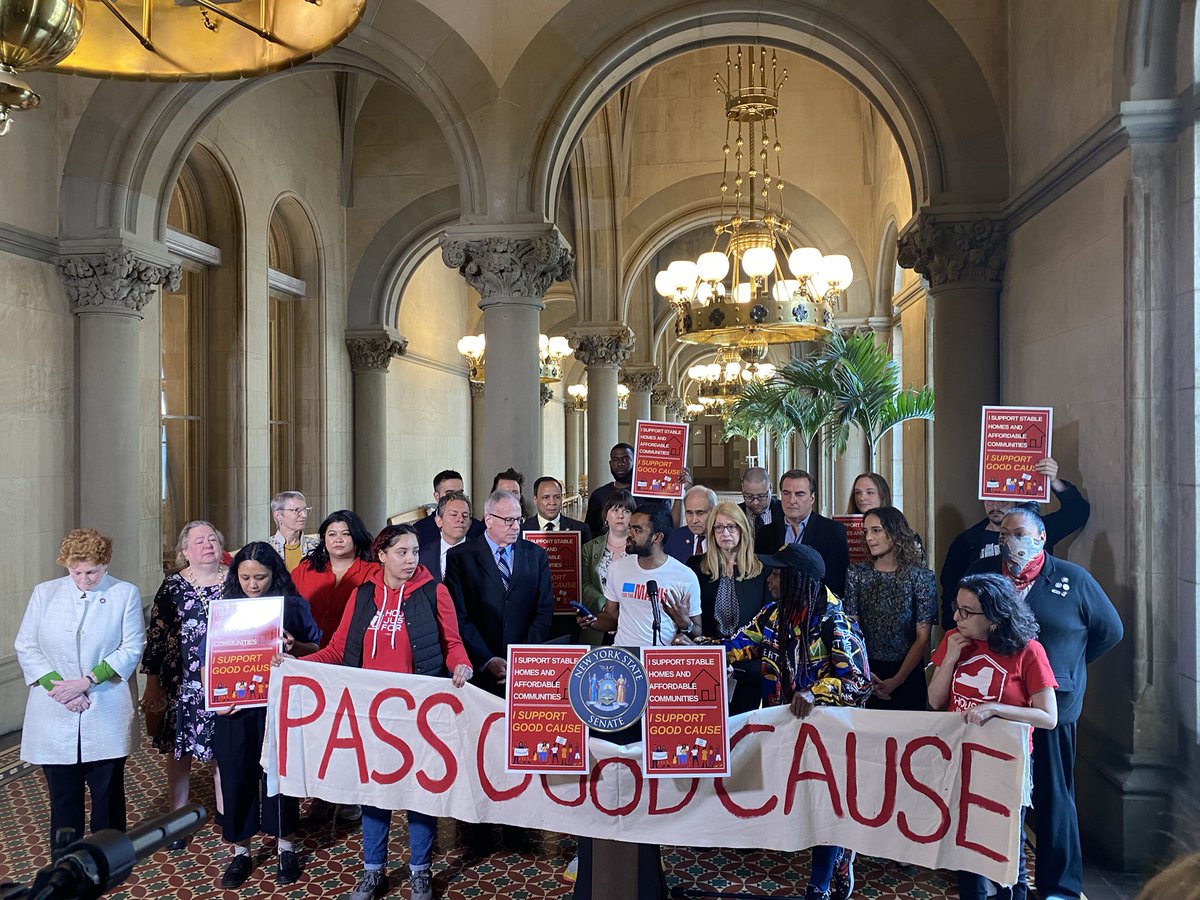 NOW: Tenants, advocates, and state legislators are rallying in Albany to demand the passage of #GoodCause #HAVP before the session ends. 

Rent is due May 31st, and New York is running out of time to address our housing crisis.
