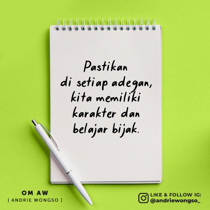 AndrieWongso's tweet photo. Jika "hidup adalah sandiwara" seperti yang sering kita dengar...👂⏩⏩⏩

#AndrieWongso #OmAW #Motivasi #Inspirasi #Wisdom #Quotes https://t.co/oNSeOLvTVk