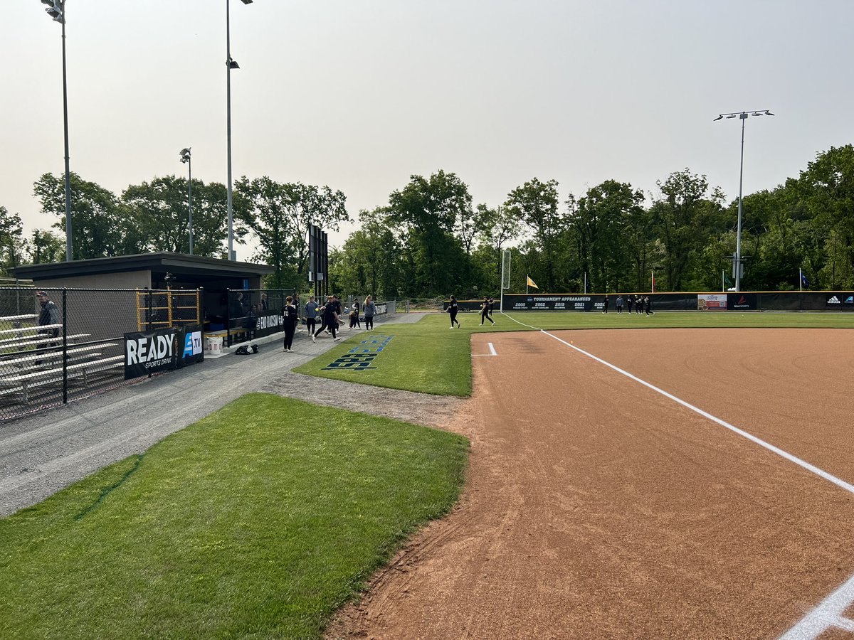 CoachKuhlmeyer's tweet photo. The Diamond is all set and ready to go for the #AESBTournament! Game one getting ready to kick off shortly. Check out your Dawgs starting tomorrow at 11 AM EST on https://t.co/qI7lAqUjMm! @americaeast @umbcsoftball #aesb #rolldawgs https://t.co/tP3GK9nArH