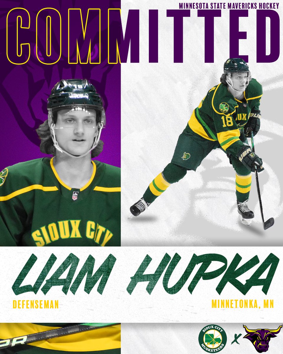 Congratulations to our own Liam Hupka who has announced his commitment to <a href="/MinnStMHockey/">Minnesota State Hockey</a> Congrats Liam! 

#SCMusketeers | #HornsUp | #USHL