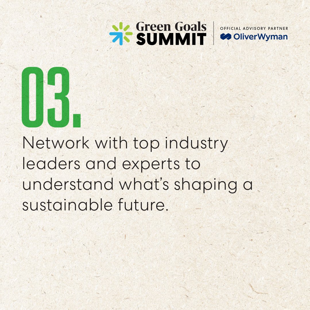 Only 7 days to go for #GreenGoalsSummit!

With engaging dialogue and networking opportunities, this summit is the perfect place to learn, connect, and take action.

Register now: bit.ly/3pkJ906

Official Advisory Partner @OliverWyman 

#OWClimate