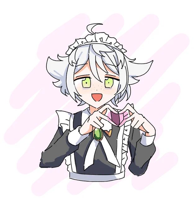 かんたんクオリティだけど配信見ながら描いてたメイドラムル君... #かいたよらむるくん