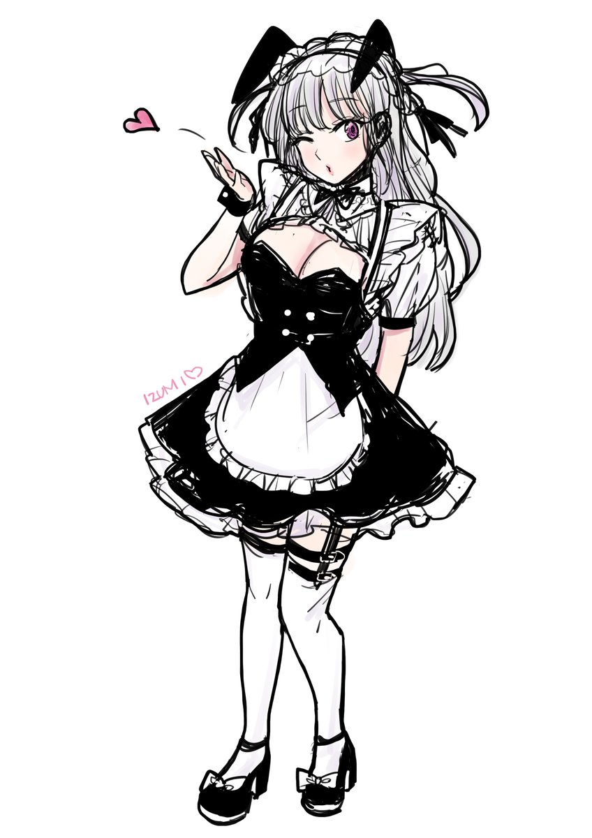耳郎響香 「#メイドの日2023 #メイドの日 今まで描いたメイドイラストです」|餅田いずみ⭐️ご依頼受付中のイラスト