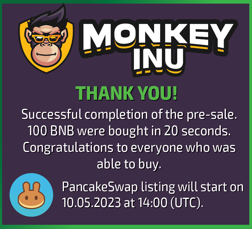 monkeyinucoin's tweet photo. Thank You!🚀🚀🚀 https://t.co/xwDfElrpQ3