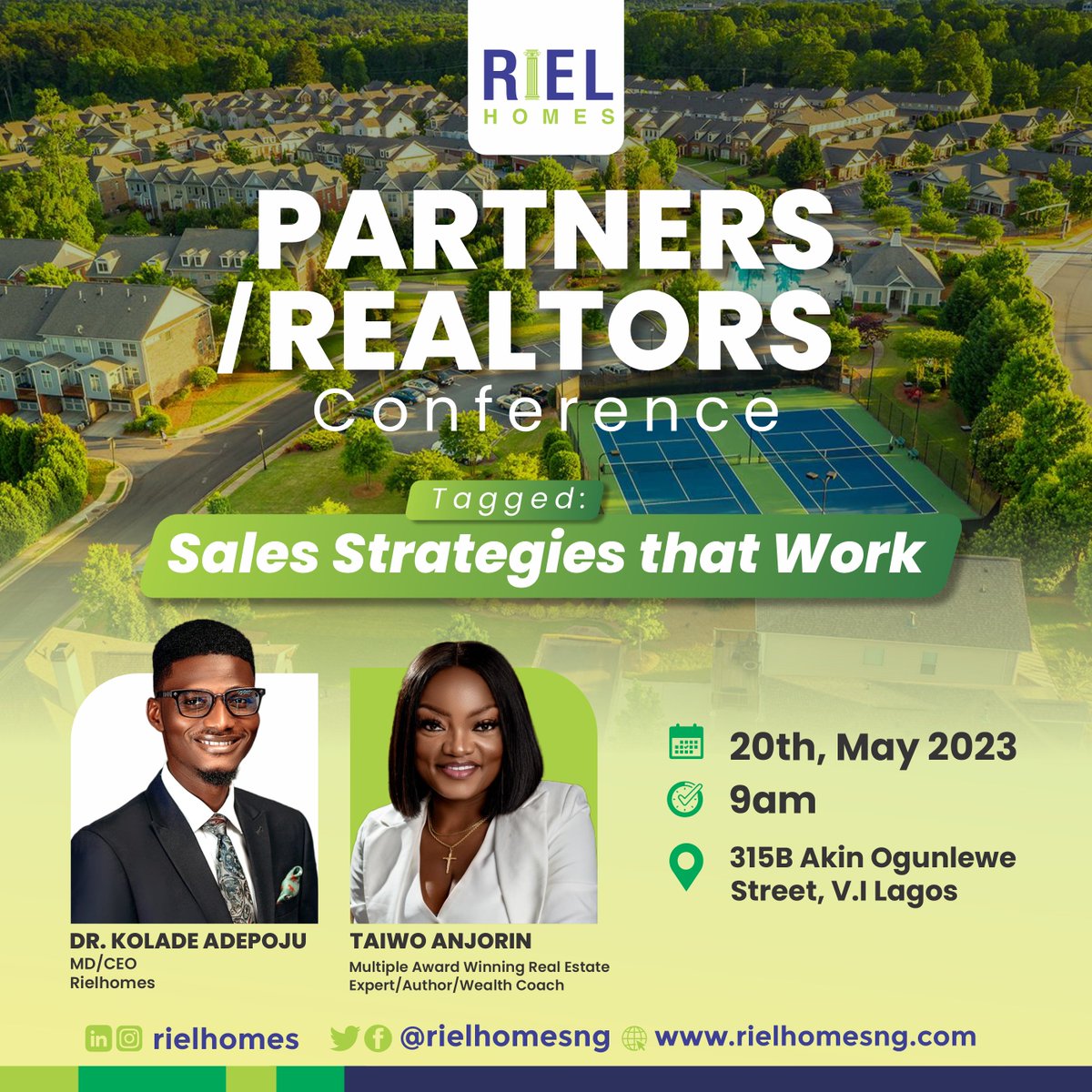 riel_homes's tweet photo. We’re glad to bring to you our Realtors/Partners Conference tagged Sales Strategies that Work
Click the link below to register
https://t.co/fjdeX9EF9D
#RealEstate #idan #Lagos #realtors https://t.co/hhpRuSIzTm