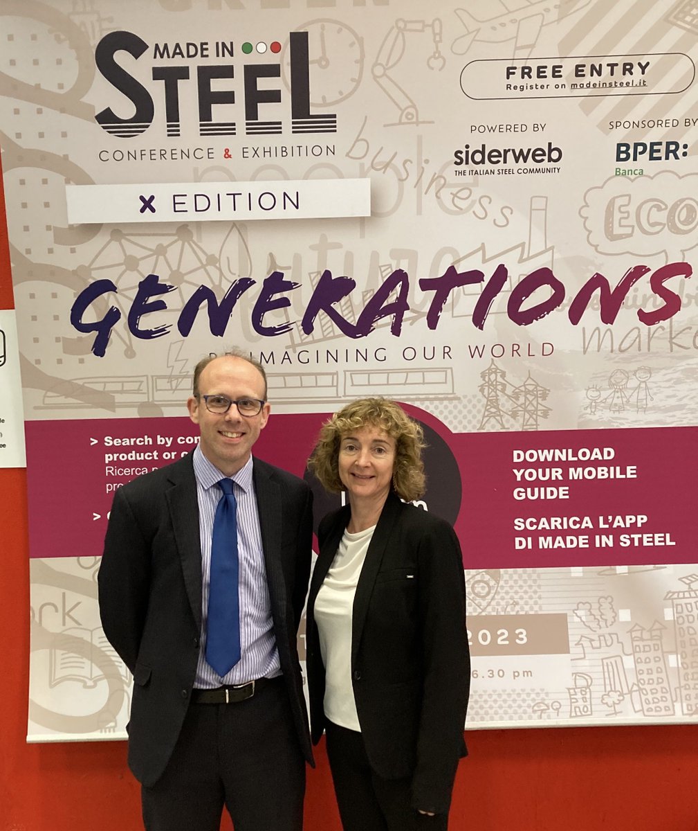 mepssteelprices's tweet photo. The wonderful Chris Jackson and Benedicte Mikolajczak are now at @madeinsteel Conference & Exhibition in Milan. Make sure you get in touch if you want to discuss the current market! #madeinsteel #meps https://t.co/bdph4pwI7K