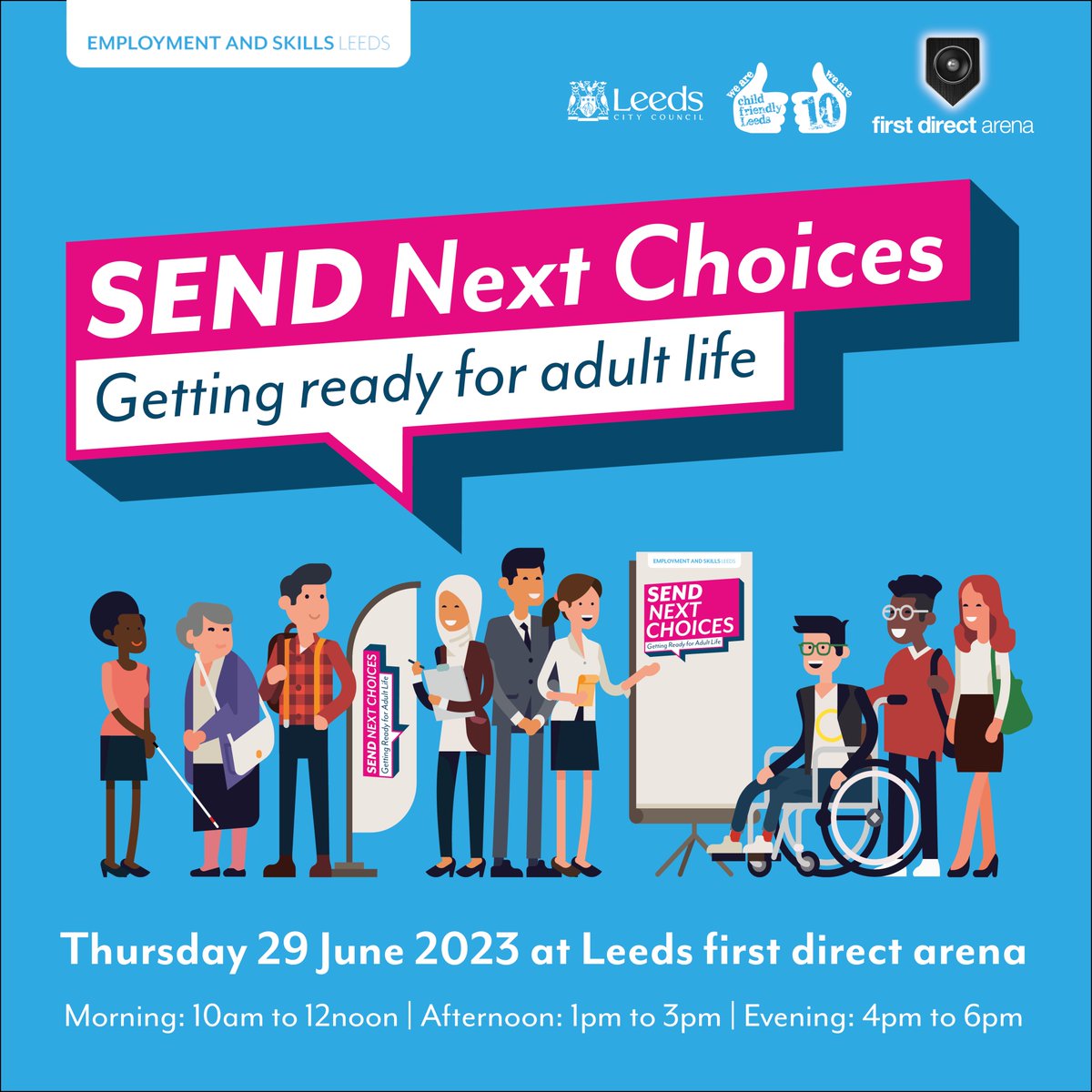 We are pleased to announce SEND Next Choices - Getting ready for adult life will return to Leeds first direct arena on Thursday 29th June 2023! Find out more and book your free ticket here: bit.ly/SEND2023