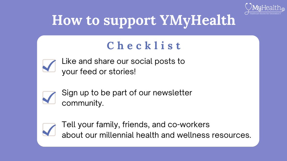 Show your support for small businesses or start-ups like ours on #NationalSmallBusinessDay. Retweet this post to share our #millennial health and wellness content with your audience! Visit Ymyhealth.com.