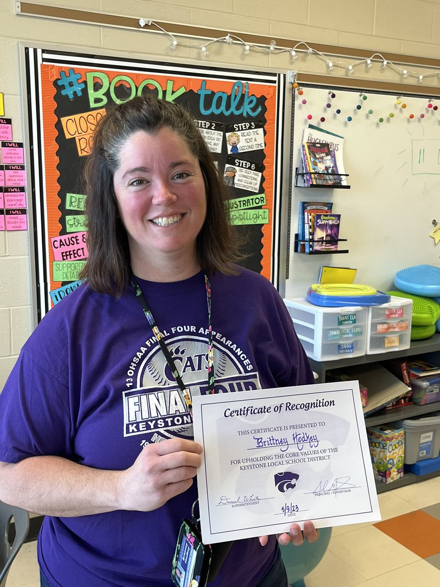 Our very own super ⭐️! Your patience, calm and joy being a smile to all of our faces.  What a well deserved honor! Congrats Mrs. Hodkey! #keystonepride #youdawoman