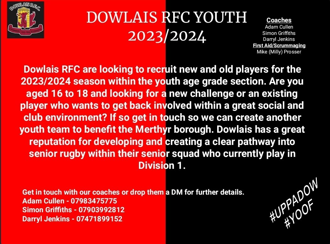 Dowlais Yoof 23/24 tweet media