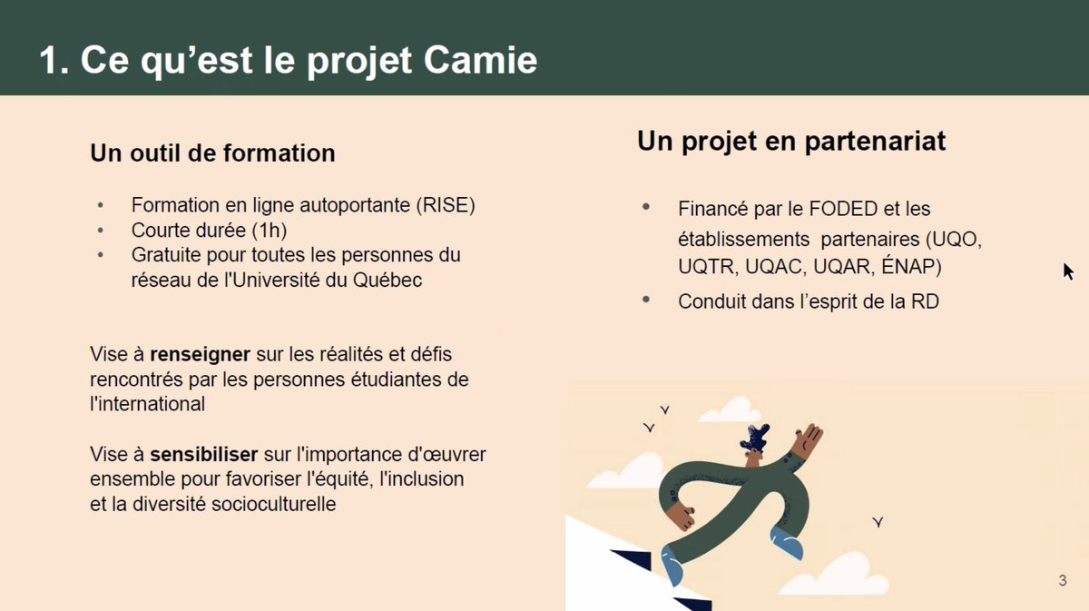 AcfasEduc's tweet photo. "Camie est un projet inter-universitaire qui vise à sensibiliser sur l'importance d'œuvrer ensemble pour favoriser l'équité, l'inclusion et la diversité socioculturelle."

Marie-Josée Goulet nous présente ce projet inspirant 🔥

#AcfasC532 #Education #DIEA @_Acfas @ReseauUQ https://t.co/85KIOOl15k