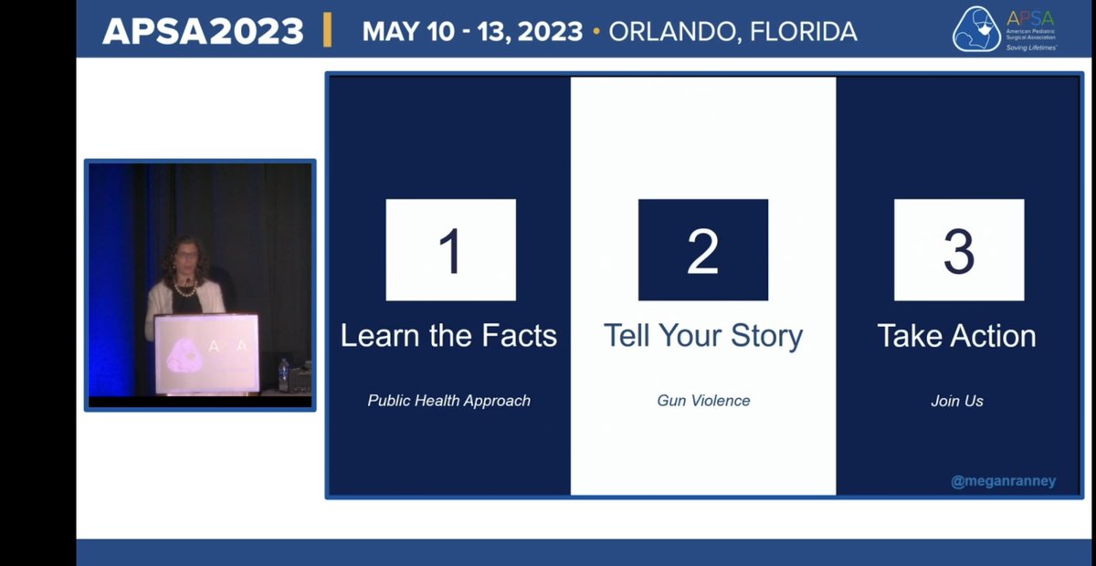 Excellent talk from <a href="/meganranney/">Megan Ranney MD MPH 🌻</a> on what we can do to address the number one killer of the pediatric patient in the US: Gun violence. Idk about you but I’m fired up to take action! 🔥#APSA23