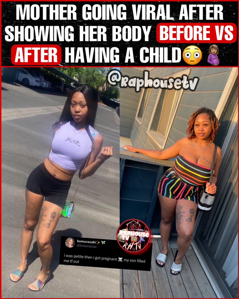 raphousetv2's tweet image. Mother Going Viral after showing her body before Vs after having a child 😳🤰🏽