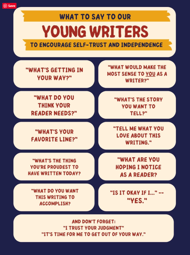 AVRCE_LITERACY's tweet photo. "And you? What are the words you say, the things you do, the tools you use to help your writers gain self-reliance?" #twowritingteachers #isthisgood?@AVRCE_NS @avrce_ps @AVRCE_LITERACY https://t.co/07DUNGi91G https://t.co/hp7WHnv5jv