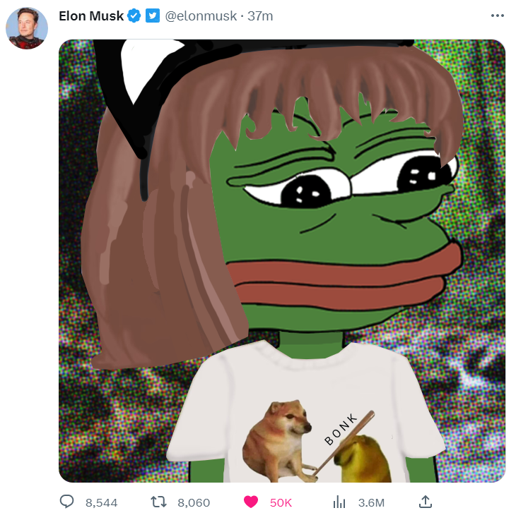 pepe_maker's tweet photo. WTF Elon Musk Shilled @pepe_maker ??? https://t.co/R7R2Jsog48