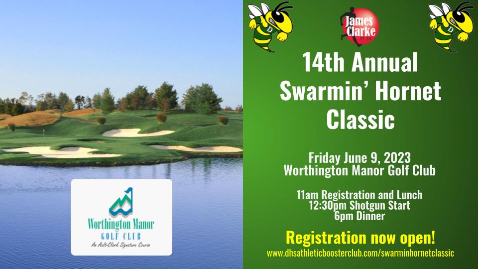 1 month out from our 14th Annual Swarmin' Hornet Classic!

Use this link to register to play or sponsor:
dhsathleticboosterclub.com/swarminhornetc…
