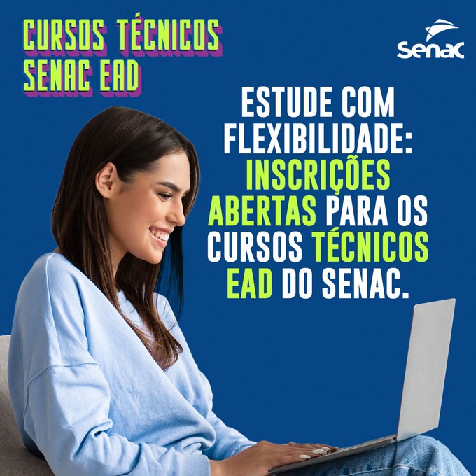 Transforme seu tempo livre em aprendizado com os cursos técnicos do Senac EAD! Com a flexibilidade de estudar em casa, você pode se qualificar profissionalmente no seu próprio ritmo.  Acesse: ead.senac.br/cursos-tecnico…
 #SouSenacEAD