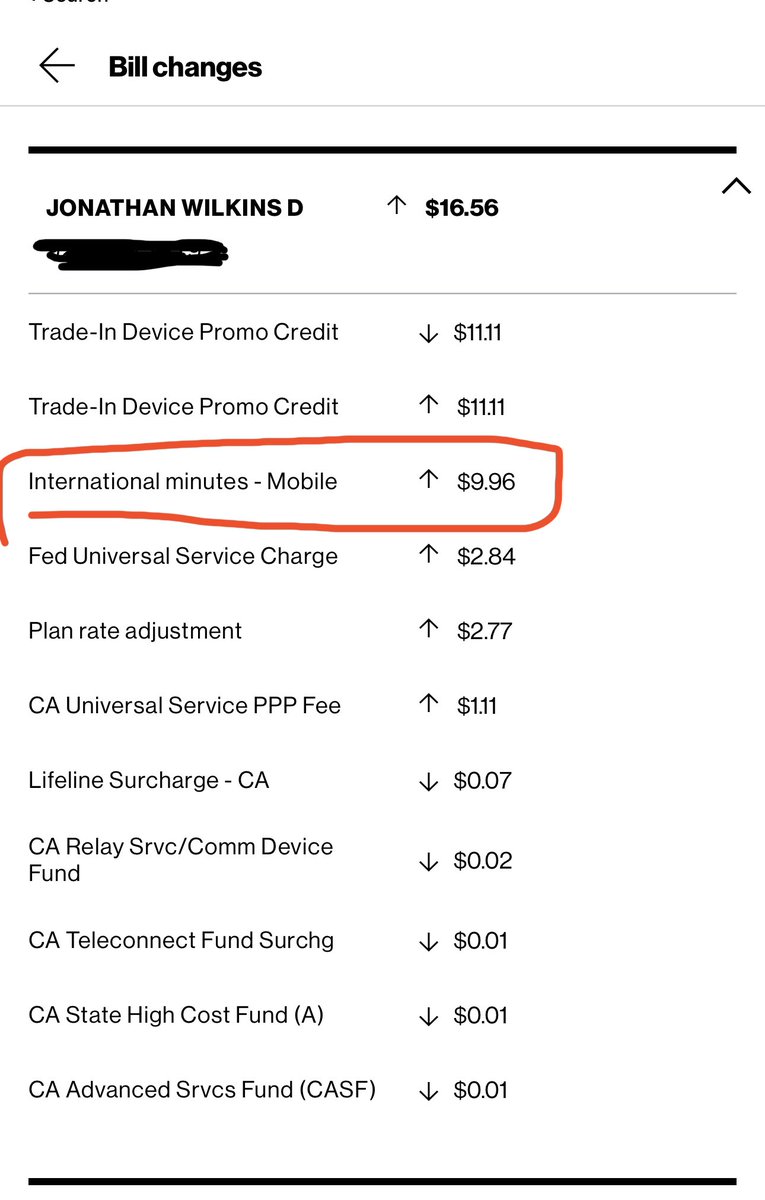 jonjon4jc's tweet photo. My family plan increased by $35 this month. I called @Verizon and they said they increased all plans due to inflation… hmmm. They just couldn’t explain the $9.96 International mins fee randomly inserted in the bill. (No intl calls ever made). Sneaky! Shady way of doing business https://t.co/n56SqbYJiK