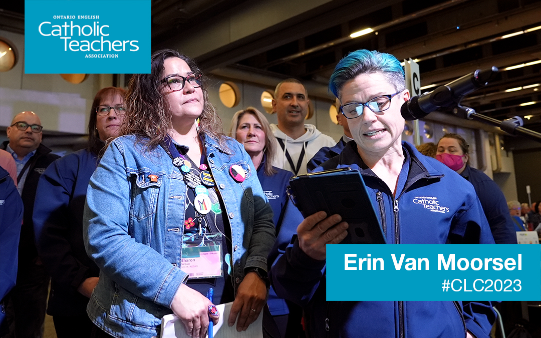 OECTAProv's tweet photo. Education is 🔑!
Gender-affirming care saves lives, gendering ppl correctly saves lives, access to Queer-friendly &amp; individualized, needs-based health care SAVES LIVES!

- @Erin_vm at the mic on Day 3 at #CLC2023, as labour &amp; #CatholicTeachers fight for 2SLGBTQIA+ rights. #onted https://t.co/vsX8z0noqU