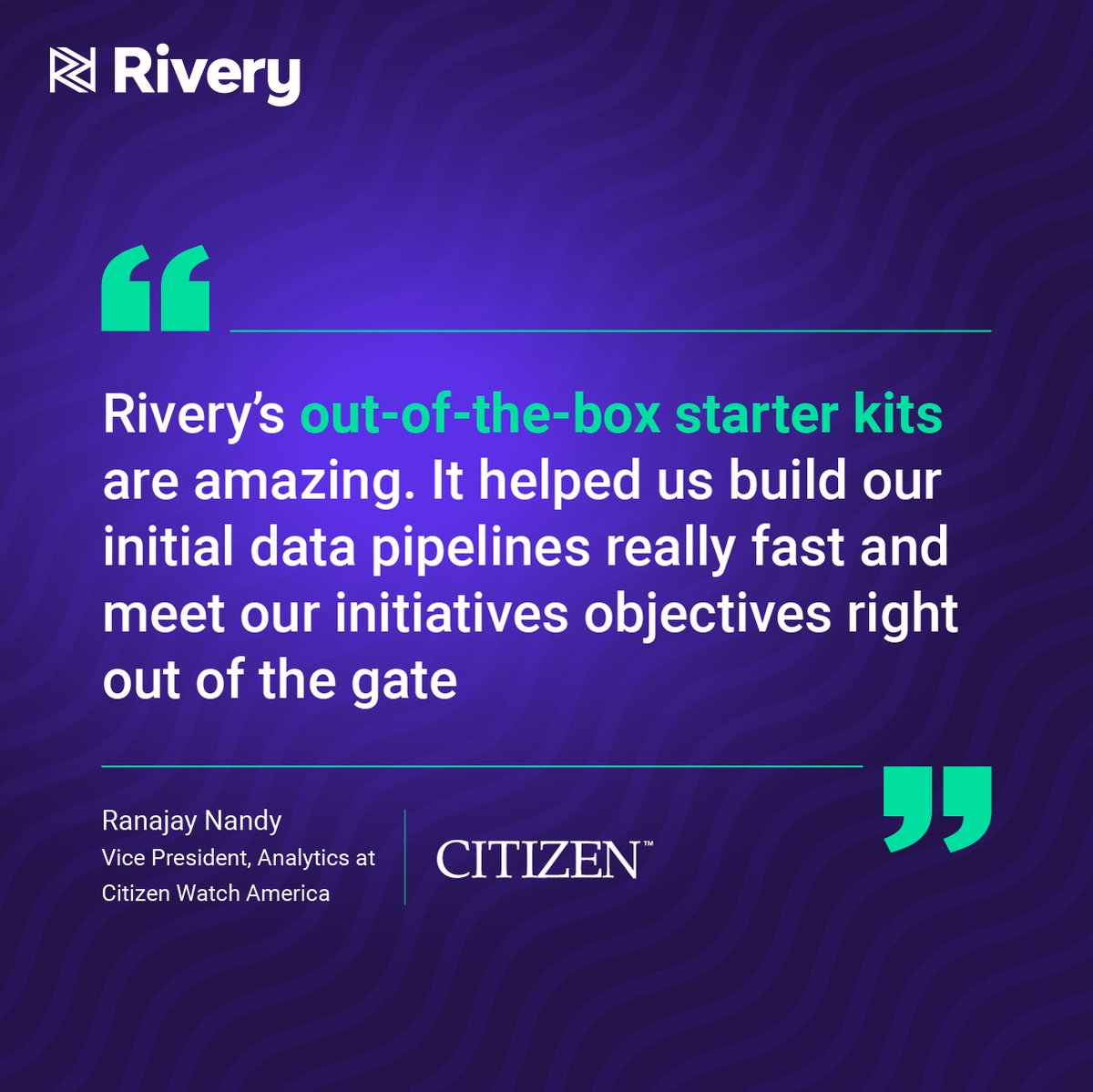 RiveryData's tweet photo. Building #datapipelines and meeting initiative objectives efficiently?
β
YES PLEASE!
With the help of our #starterkits, @CitizenWatchUS can now meet their goals in no time π
Check out how other #data pros use Rivery to crush their goals > https://t.co/BlHvDGk9oA
#DataManagement https://t.co/mhlqnrZURn