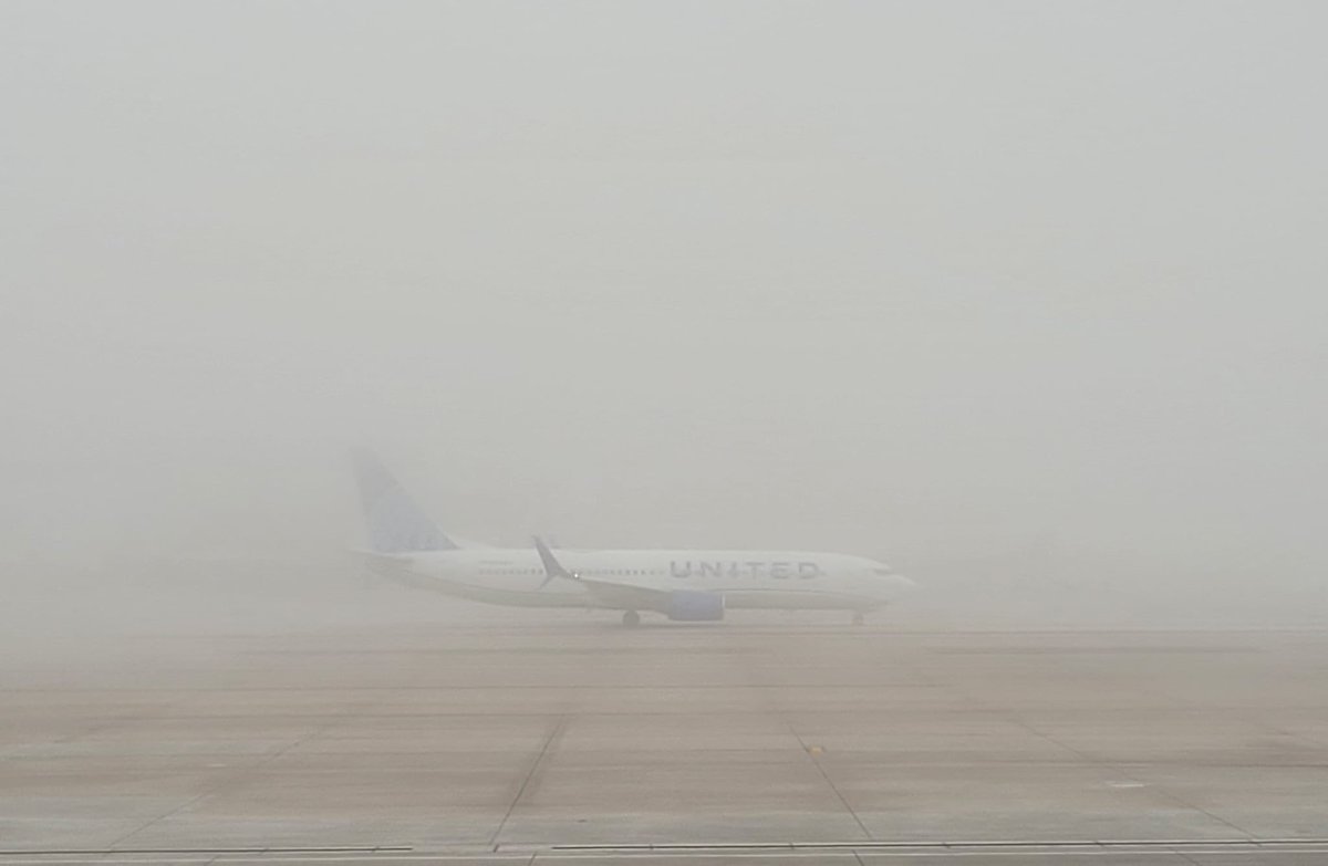 Just a little 🌫️ today. Dear travelers expect some delays in and out of @DENAirport . Take time driving in and bring snacks.