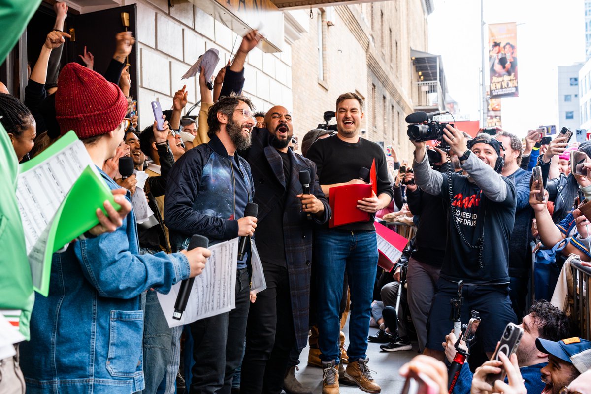 joshgroban's tweet photo. Some shots from our performance and rehearsal with our friends in the cast of @HamiltonMusical for the long-awaited return of Ham4Ham crossover with @SweeneyToddBway. It was epic on so many levels and I can’t believe how many of you turned out to make us feel like rockstars. -JG https://t.co/lH1jLPjYDR
