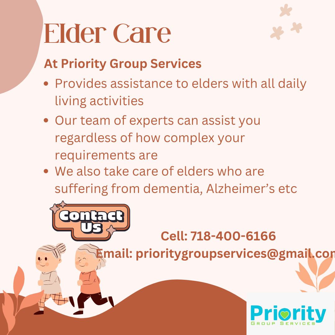 priority_nj's tweet photo. Looking for reliable eldercare in New Jersey? Contact Priority Group Services at (718) 400-6166 or email prioritycareshome@gmail.com. Our compassionate and professional team is here to take care of your loved ones. Choose #PGNJ for quality #homecare and #eldercare services. 💪🏼✨ https://t.co/oN99EuJht8
