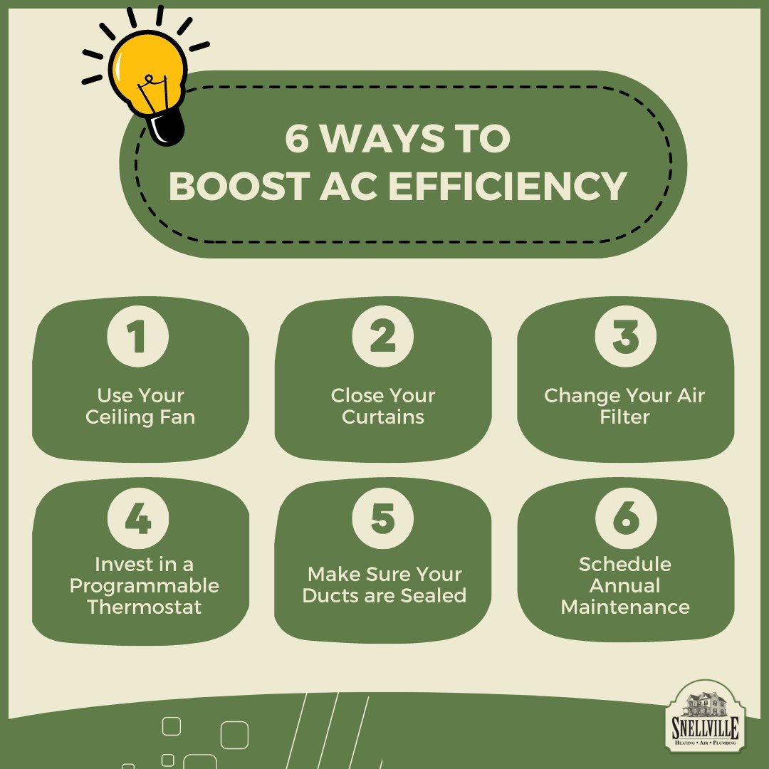 SnellvilleHVAC's tweet image. There are plenty of things that you can do at home to give your air conditioner the boost that it needs. These 6 tips can help increase efficiency and save money!

Call us today!
☎️  678-436-3705
#ACTips #HVAC #Snellville