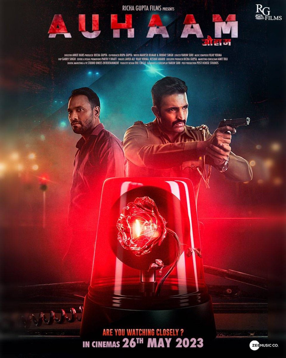 BOCIndia's tweet photo. Team #Auhaam unveils the trailer of the film starring #VarunSuri, #HridaySingh &amp; #DivyaMalik. The thriller is directed by Ankit Hans, produced by Richa Gupta. 26 May 2023 release... #AuhaamHaiKya #RichaGuptaFilms #AuhaamTrailer https://t.co/bskkwH3vmy https://t.co/nJsA2EAb8g