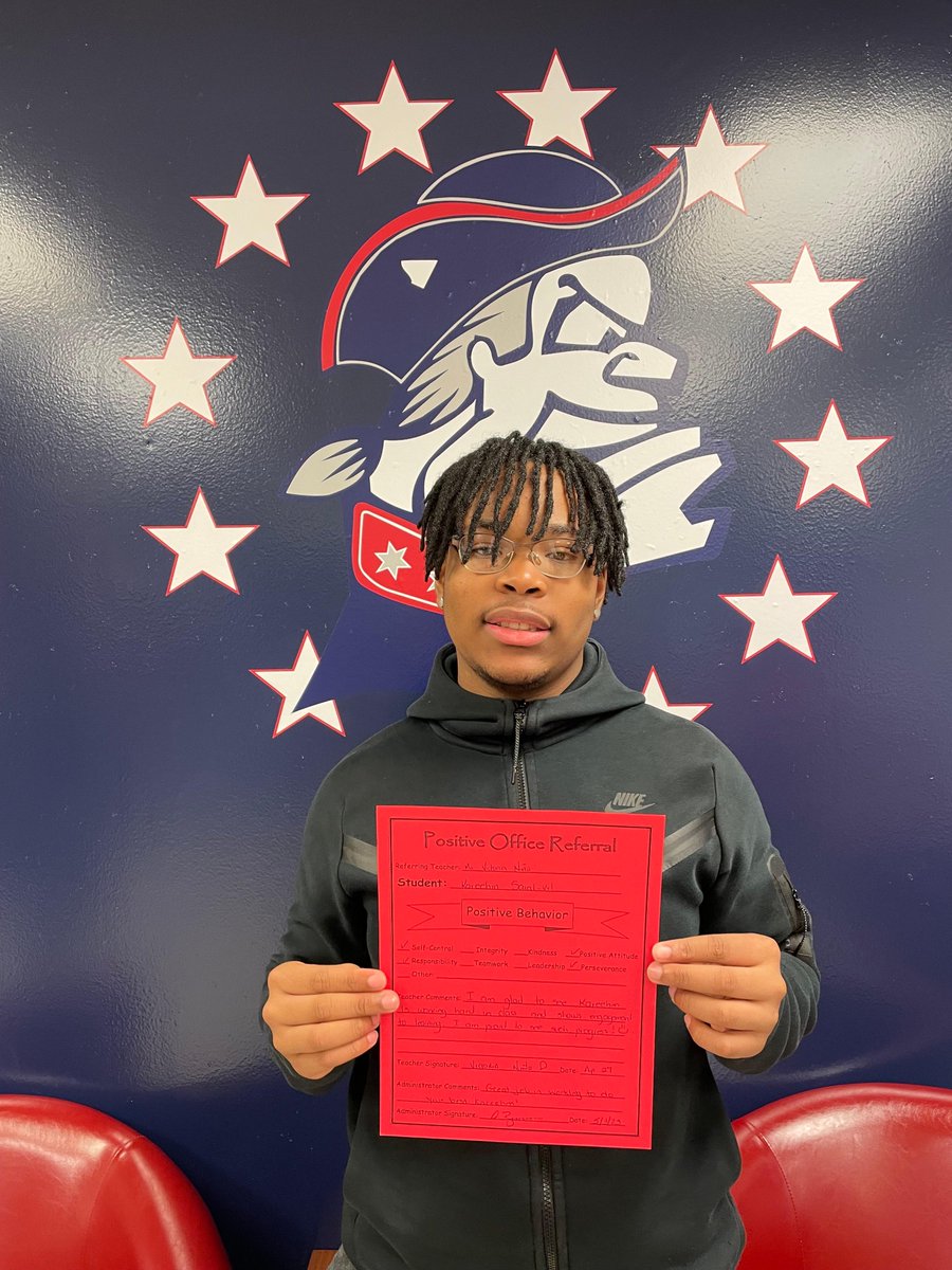 Positive recognition for our 8th graders receiving  Positive Office Referrals! Way to go!!