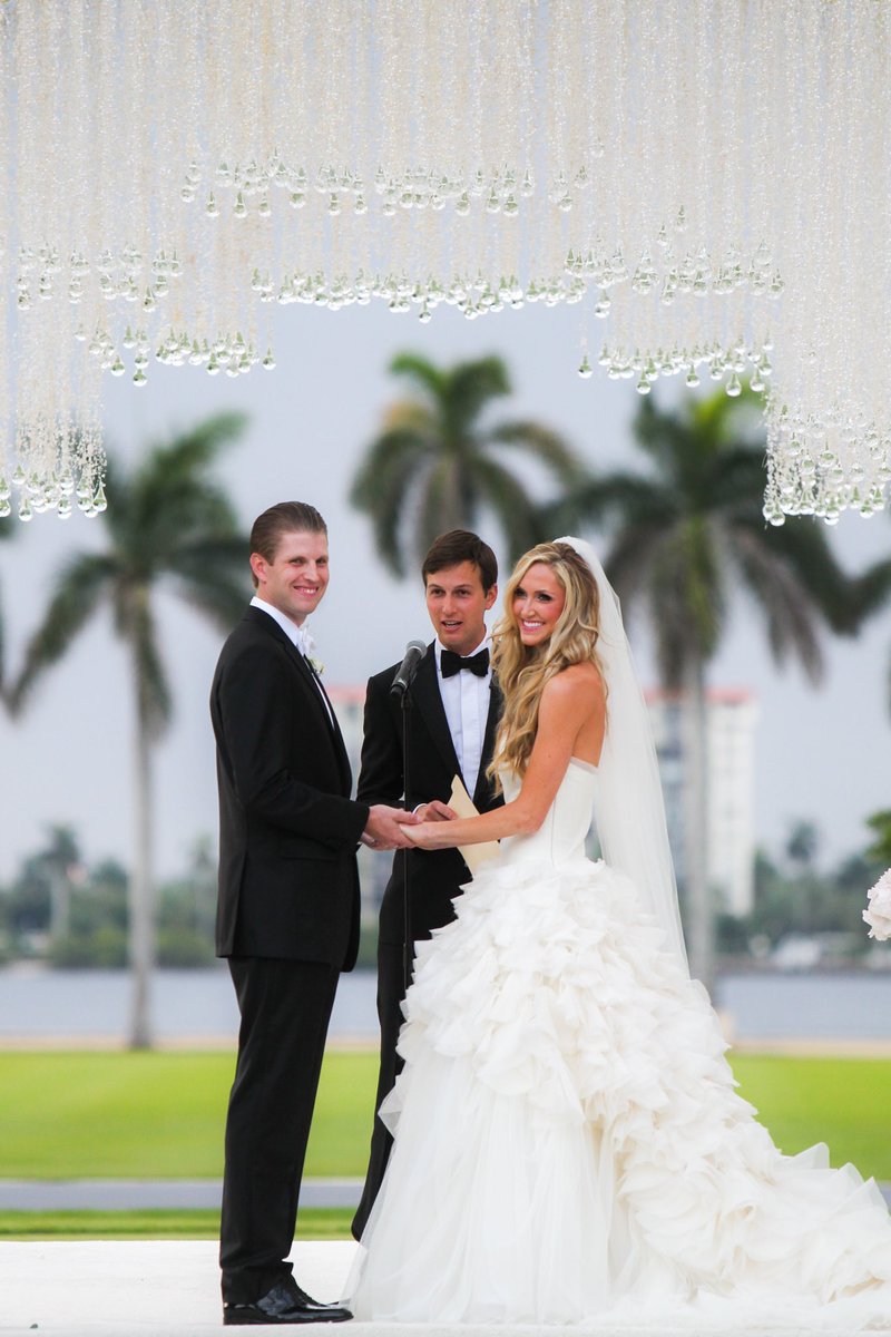 EricTrump's tweet photo. The timing of this offensive narrative against my family should come as no surprise on the eve of the Congressional probe into Biden family corruption. Irrespective @maddow, please see below which is a picture of my Orthodox Jewish brother-in-law, Jared Kushner, who Lara and I chose to marry us on our wedding day. Such an “anti-semitic” family…
