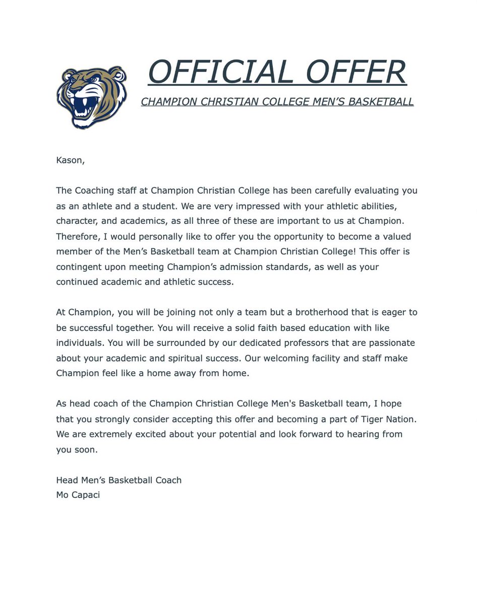 kason_williams5's tweet photo. Blessed to receive my first offer at Champion Christian College!!@ChampionMBB @BHatBball https://t.co/bDkTw3offT