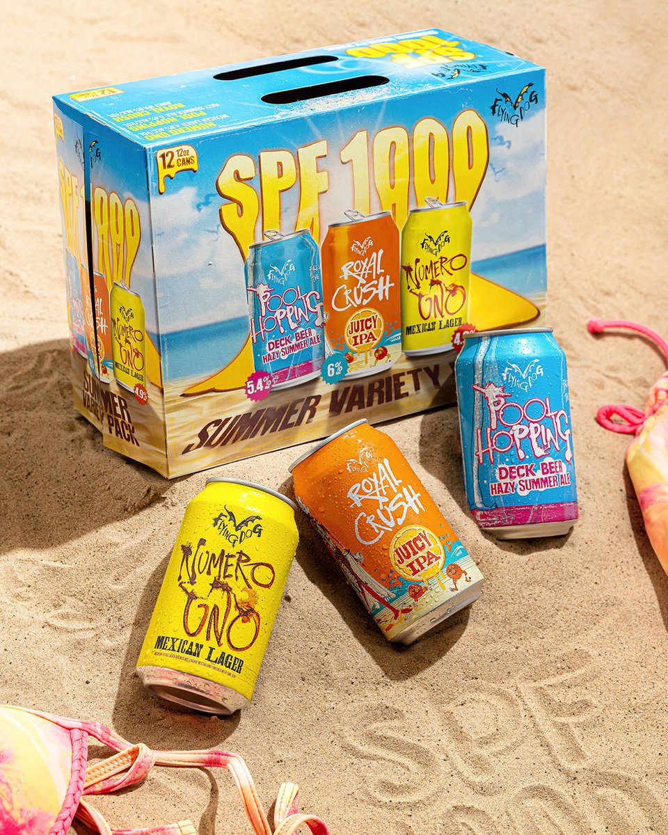 FlyingDog's tweet photo. The pack as hot as the dry sand on the beach at 3pm. IYKYK.
#royalcrush #numerouno #poolhopping #craftbeermd #spf1000 https://t.co/owuX8qSc3p