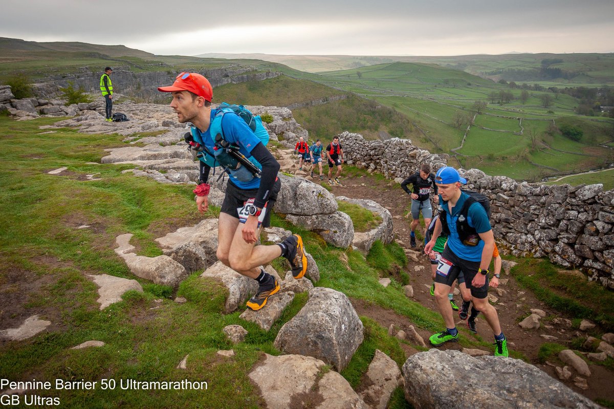 Big old day in the Yorkshire Dales stepping up to my first 50 miler at the <a href="/Pennine_Barrier/">Pennine Barrier</a>, with a hefty 9000ft of vert. A rough middle bit with some food + ITB issues, but chuffed to manage a top-30 finish. A fab day out and can't praise the excellent support teams enough!