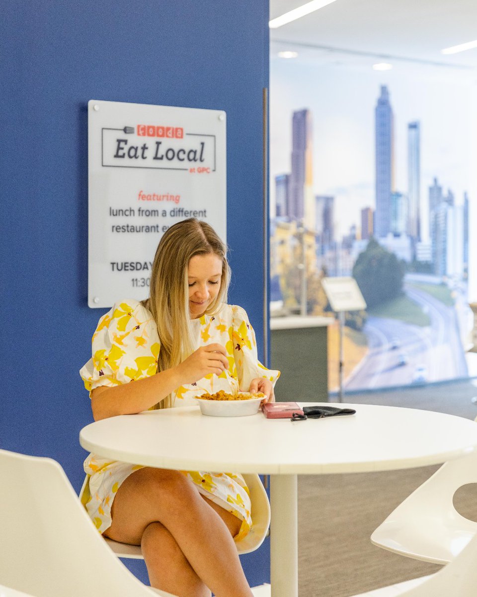 Visit <a href="/fooda/">fooda</a> in the GP Center lobby for delicious meals from local favorites that change daily! 🍽️