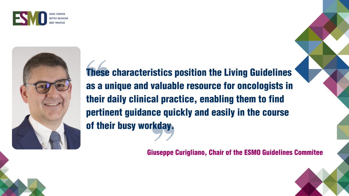 ESMO launched the Living Guidelines. This new online tool is designed to support optimal decision-making in the rapidly evolving oncology field, making it easier to use in doctors' routine clinical practice .

👉ow.ly/lXZn50Okik4 

#ESMOLivingGuidelines 

@curijoey