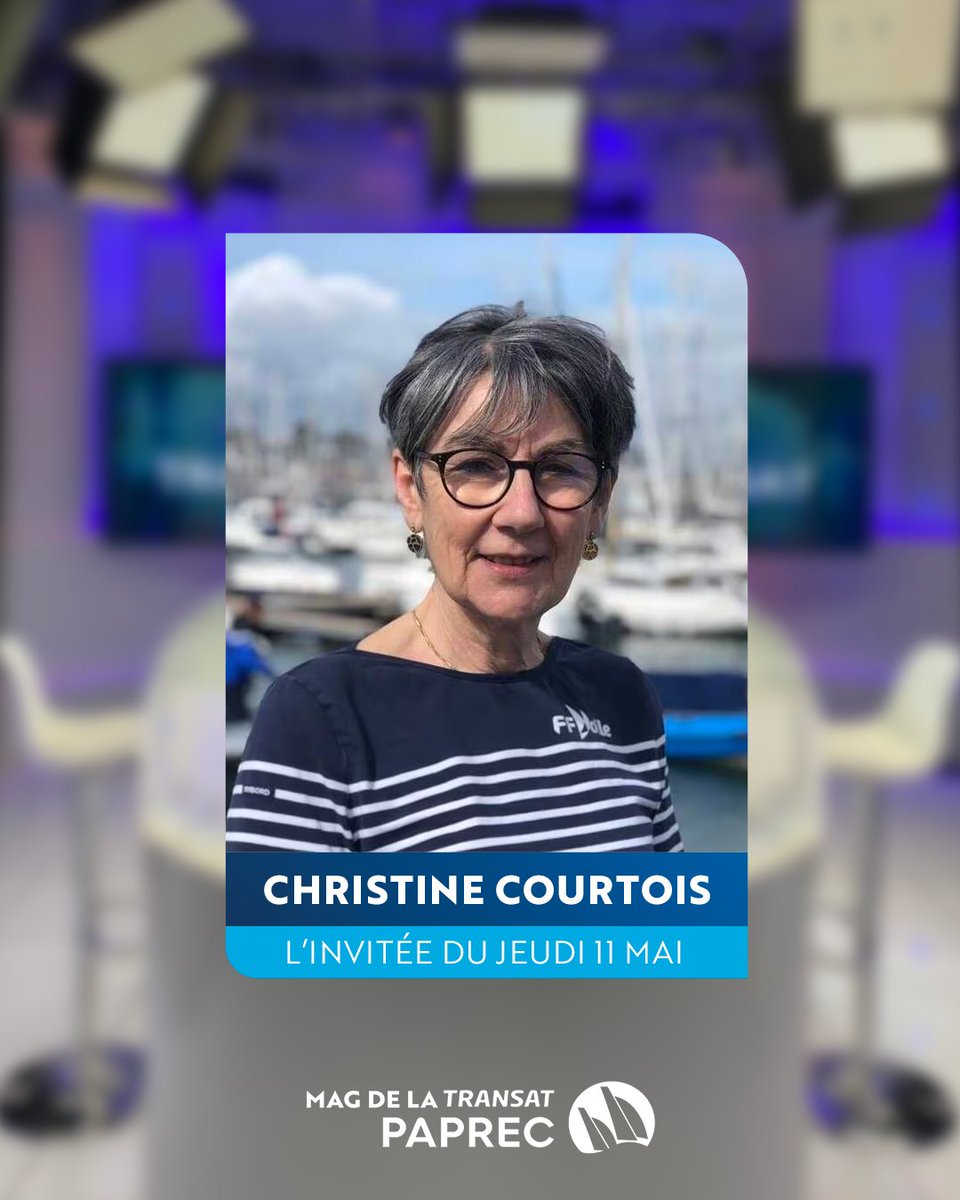TransatPaprec's tweet photo. 🗓️Demain pour la Mag de la Transat, nous recevrons Christine Courtois, chargée de la mixité à la @FFVoile mais aussi mère de @JuliaCourtois et @paucourtois, actuellement en course sur la #TransatPaprec, que nous contacterons en direct 
🕐Rendez-vous demain à 13h. https://t.co/rfFu2FI0M2