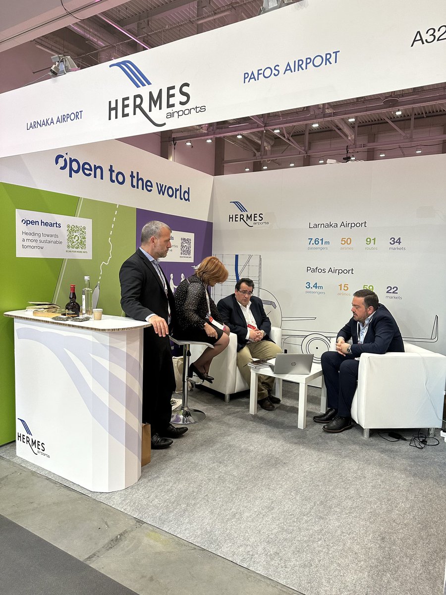 On Day 2 of #RoutesEurope, Hermes Airports team is fully engaged in networking and meeting with both existing and potential airline partners.

#Cyprus #HermesAirports #LarnakaAirport #PafosAirport #AviationDevelopment @routesonline
