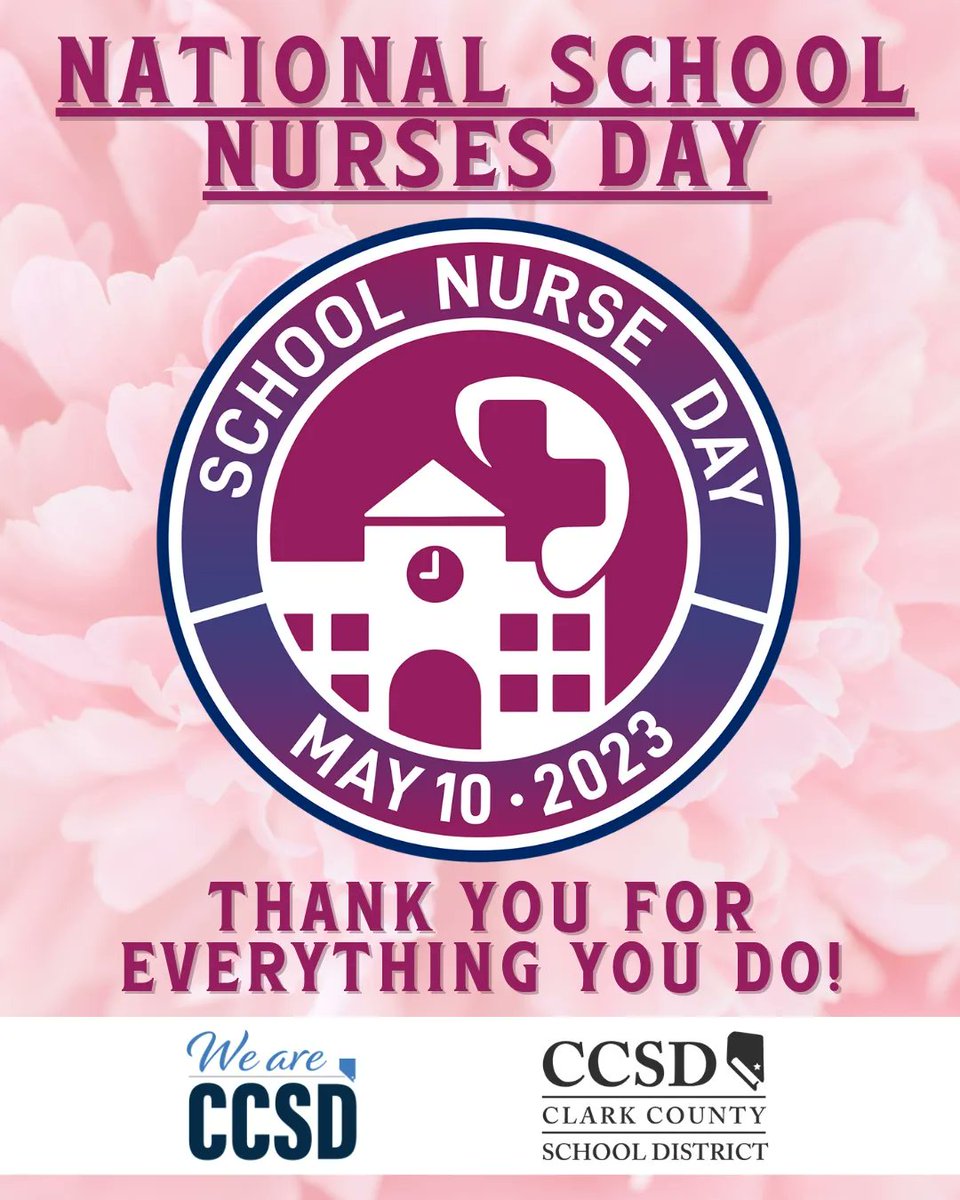 CCSDEngage's tweet photo. Join us in thanking our incredible @ClarkCountySch school nurses today on #NationalSchoolNursesDay! 
.
These individuals work to ensure our students are healthy, safe, and ready to learn. 👩‍⚕️👨‍⚕️
. 
#WeAreCCSD #CCSDCommunity #schoolnurse #nursesday @ccsd_eod @Teach_Vegas @EDE4CCSD https://t.co/UK3sNzZiIp