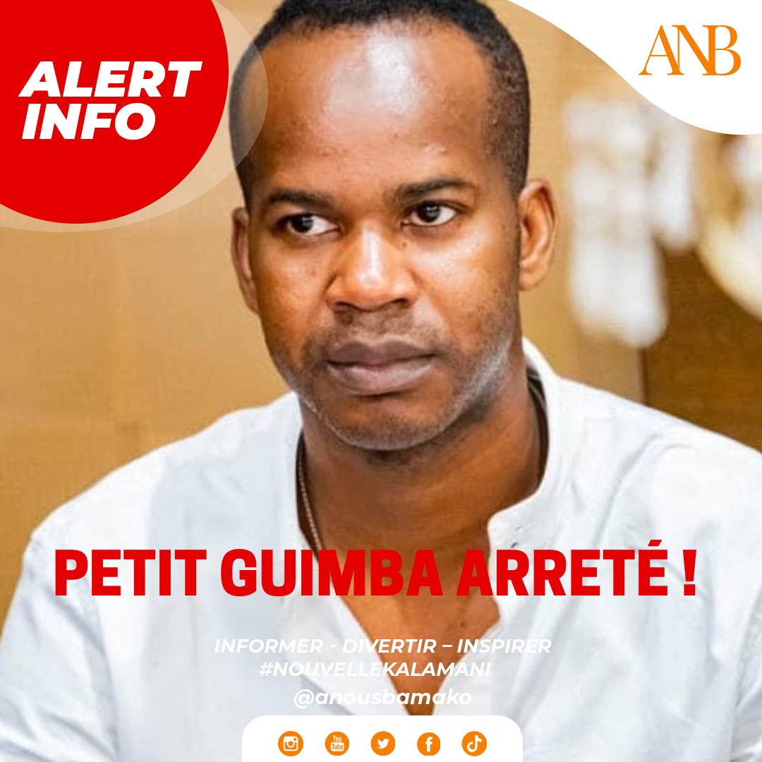 anousbamako's tweet photo. [#ALERTINFO] Le comédien Petit Guimba N1 arrêté par l'OCS (Office Central des Stupéfiants) pour avoir été en possession et avoir consommé de la chicha. 

Selon nos sources(Mediatik TV), l'arrestation a été plutôt violente car l'artiste refusait de coopérer avec les autorités. 👮‍♀️ https://t.co/81wtMZbSbS