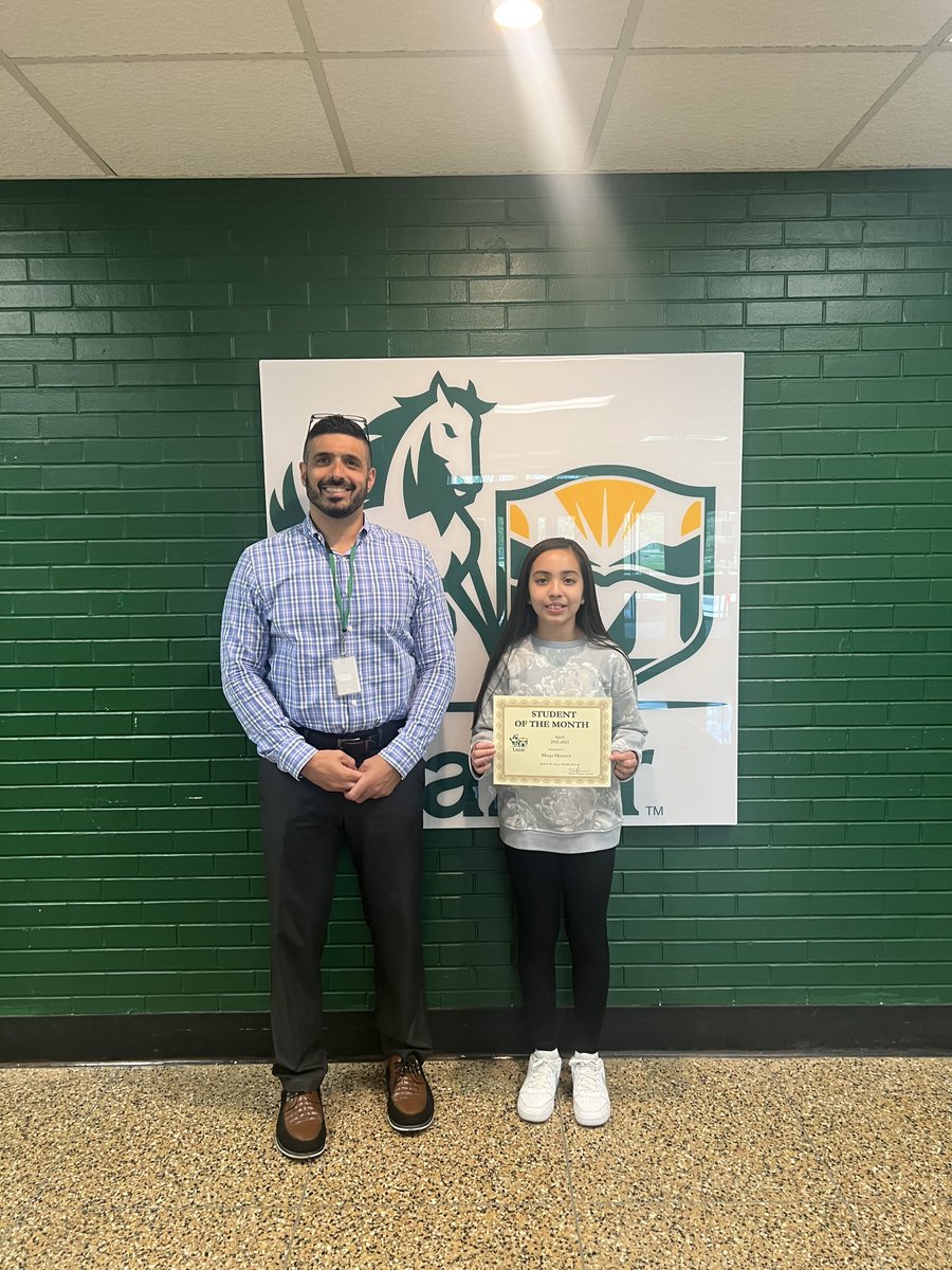 Congrats to Lazar Student of the Month: Miaja Herrera
