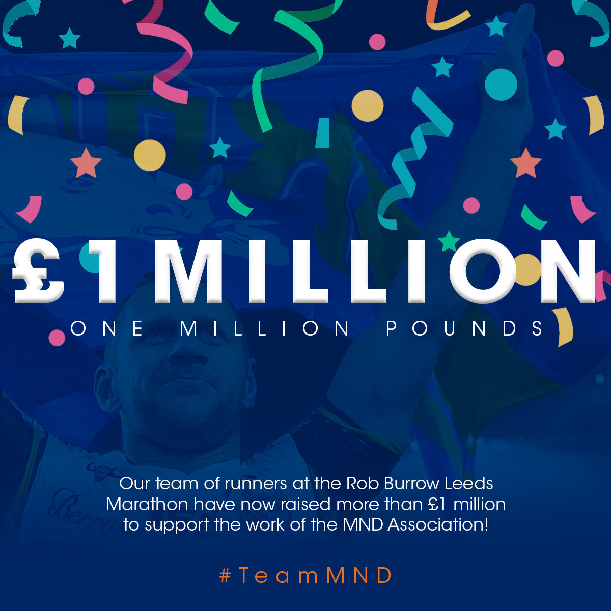 £ 1  𝐌 𝐈 𝐋 𝐋 𝐈 𝐎 𝐍  🥳

Our inspirational team of runners at this Sunday's Rob Burrow Leeds Marathon have now raised an incredible £1 million to support the work of the MND Association.

We can't thank you enough.

💙 justgiving.com/campaign/runfo…

We'll see you Sunday! #TeamMND