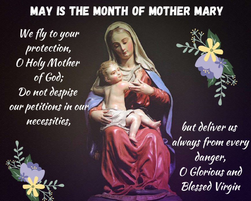 HFCSWaltham's tweet photo. May is the month of Mary, the Catholic Church uses this month to honour Mary, Mother of Christ.
We pray to Mary because she is close to Christ and is an intercessor on our behalf.
#BlessedMotherMonth #MotherofChrist #MaryMonth https://t.co/zQWT5y7TDI