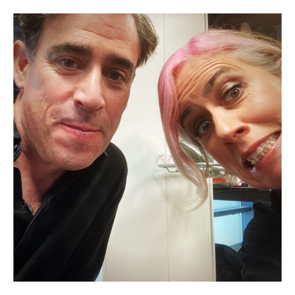 Neeneelou's tweet photo. Us two on the telly today 😁 - thank you to everyone at @PackedLunchC4 for having us on to talk about our book The Unlikely Rise of Harry Sponge 🧽👑🦫🐐 and for my lovely make up too 🤩 💄 #harrysponge @StephenMangan @scholasticuk https://t.co/tfyrQs7lqT