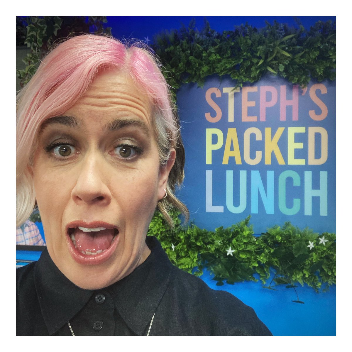Neeneelou's tweet photo. Us two on the telly today 😁 - thank you to everyone at @PackedLunchC4 for having us on to talk about our book The Unlikely Rise of Harry Sponge 🧽👑🦫🐐 and for my lovely make up too 🤩 💄 #harrysponge @StephenMangan @scholasticuk https://t.co/tfyrQs7lqT