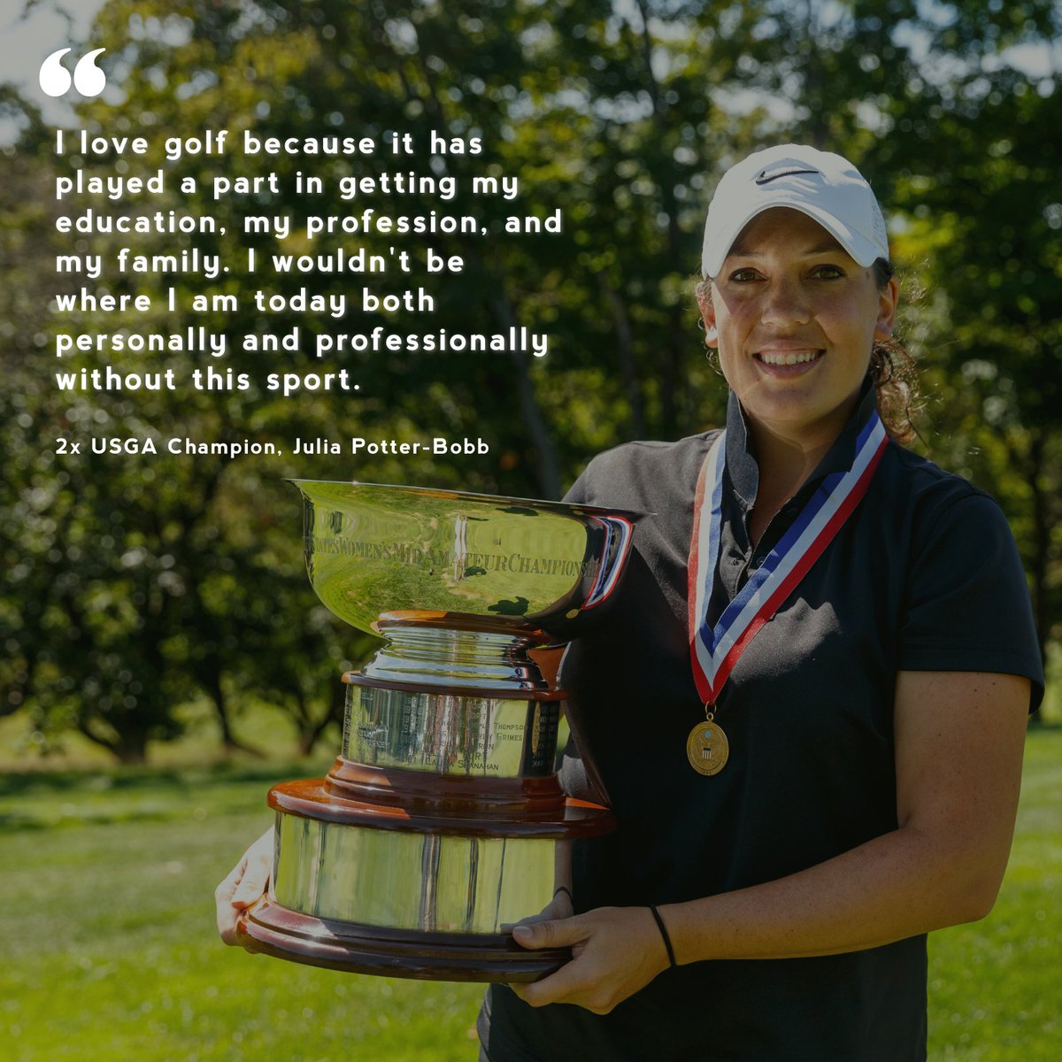 IndianaGolf's tweet photo. This #NationalGolfDay, our very own @julspotter, who will be competing with five other #IndianaGolf players in the @USGA Women's Four-Ball Championship, tells us why golf is important to her. 

#IndianaGolf https://t.co/x4tzLE1JI7